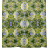 ブルーアジサイ花抽象芸術自然 シャワーカーテン (正面)