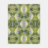 ブルーアジサイ花抽象芸術自然 フリースブランケット (正面)