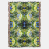 ブルーアジサイ花抽象芸術 スローブランケット (正面縦)