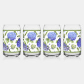 ブルーアジサイ花植物芸術 ガラス缶 (正面)