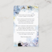 ブルーアジサイ花水彩葬儀祈りの言葉 名刺 (裏面)