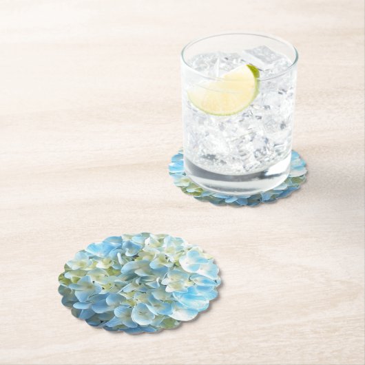 ブルーアジサイ花花びらフローラ ペーパーコースター (インサイチュ)