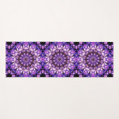 ブルーアジサイ花花びら抽象芸術アートパターン ヨガマット (正面(横))