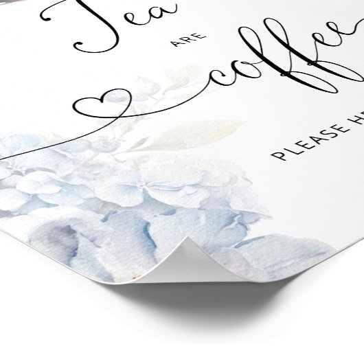 ブルーアジサイ茶とコーヒーバー ポスター (角)