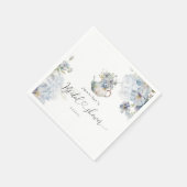 ブルーアジサイ茶パーティーブライダルシャワー スタンダードカクテルナプキン (角)