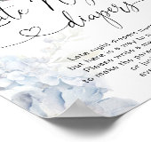 ブルーアジサイ茶パーティーベビー深夜おむつ ポスター (角)