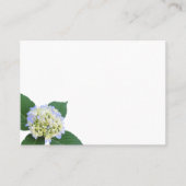 ブルーアジサイ葉バド空白の白座席表 プレイスカード (正面)