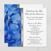ブルーアジサイ葬儀アナウンスメント 招待状 (正面/裏面)