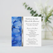 ブルーアジサイ葬儀アナウンスメント 招待状 (スタンド正面)