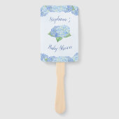 ブルーアジサイ赤ちゃんシャワパーソナライズされた ハンドファン (正面)