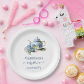 ブルーアジサイ赤ちゃんシャワーティーパーティー ペーパープレート (パーティー)