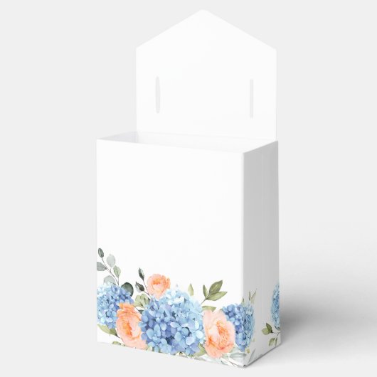 ブルーアジサイ赤面バラユーカリ結婚ギフト フェイバーボックス (オープン)