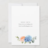 ブルーアジサイ赤面ピンクローズ婚約パーティ 招待状 (裏面)