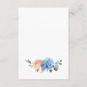 ブルーアジサイ赤面ピンクローズ結婚ズ詳細 エンクロージャーカード (裏面)