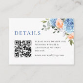 ブルーアジサイ赤面ピンクローズ結婚ズ詳細 エンクロージャーカード (正面)