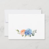 ブルーアジサイ赤面ピンクローゼフラワーズ結婚ズ 出欠カード (裏面)