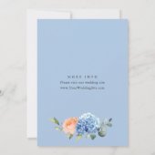 ブルーアジサイ赤面ピンクローゼリハーサルディナー 招待状 (裏面)