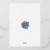 ブルーアジサイ金箔のリハ結婚ーサルディナー 箔招待状 (裏面)