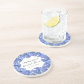 ブルーアジサイ開花パーソナライズされたブライダルシャワー コースター (側面)