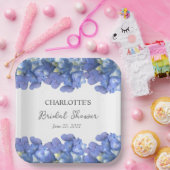 ブルーアジサイ開花パーソナライズされたブライダルシャワー ペーパープレート (パーティー)