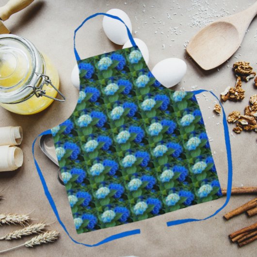 ブルーアジサイ開花フローラルパターンエプロン エプロン