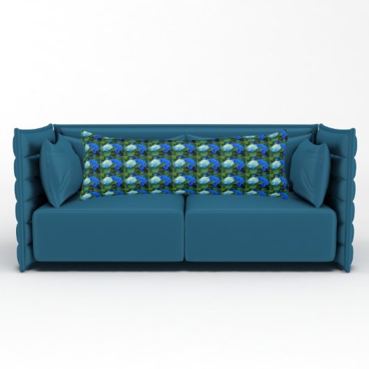 ブルーアジサイ開花フローラルパターン抱き枕 ボディピロー