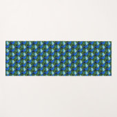 ブルーアジサイ開花フローラルパターン ヨガマット (正面(横))