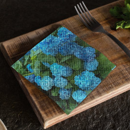 ブルーアジサイ開花フローラ スタンダードカクテルナプキン