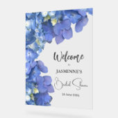 ブルーアジサイ開花ブライダルシャワー アクリルサイン (傾斜)