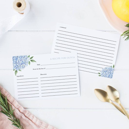 ブルーアジサイ開花レシピカード エンクロージャーカード