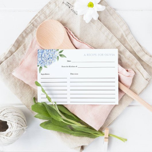 ブルーアジサイ開花レシピカード エンクロージャーカード