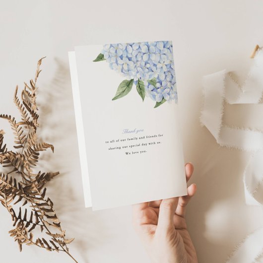 ブルーアジサイ開花結婚ズの折り畳み紙プログラム チラシ