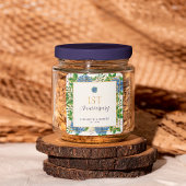 ブルーアジサイ1年紙記念日パーティー スクエアシール