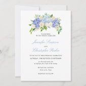 ブルーアジサイ・エレガントなウェディング招待状カード 招待状 (正面)