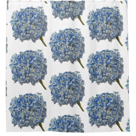 ブルーアジサイ シャワーカーテン (正面)