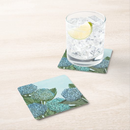 ブルーアジサイ スクエアペーパーコースター (インサイチュ)