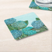 ブルーアジサイ スクエアペーパーコースター (アングル)