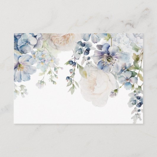 ブルーアジサイ&バラフラワーおむつラッフルカード エンクロージャーカード (裏面)