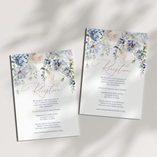 ブルーアジサイ&バラ披露宴エンクロージャー エンクロージャーカード