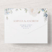 ブルーアジサイ&バラ結婚ズ オールインワン招待状 (裏面)