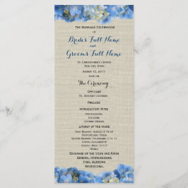 ブルーアジサイ&バーラップ結婚式 プログラム