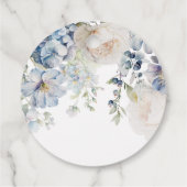 ブルーアジサイ&ピンクローズ結婚式の引き出物ラベル フェイバータグ (裏面)