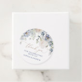 ブルーアジサイ&ピンクローズ結婚式の引き出物ラベル フェイバータグ (インサイチュ)