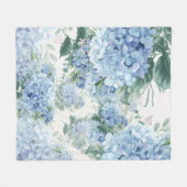 ブルーアジサイ フリースブランケット (正面(横))