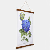 ブルーアジサイ「ブルーウェーブ」フローラ植物芸術 吊り下げ型タペストリー (傾斜あり)