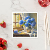 ブルーアジサイ・ブーケ スタンダードカクテルナプキン (インサイチュ)