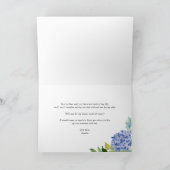 ブルーアジサイ&ホワイトローズフローラメイド・オブ・オーナー（花嫁付き添い人） カード (内部)