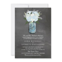 ブルーアジサイ・メイソン・ジャール・シャルボード | 結婚s