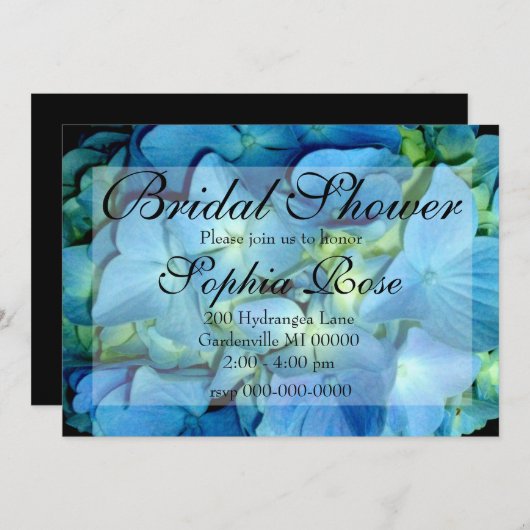 ブルーアジサイ 招待状 (正面/裏面)