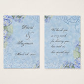 ブルーアジサイ – 結婚式の引き出物ギフトラベル (正面&裏面)